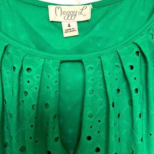 Maggy L green eyelet dress
